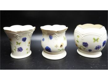 Lovely Set Of 3 Lenox Vases/votive Holders