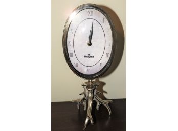Broyhill Silver Antler Base Battery Operated Table Clock