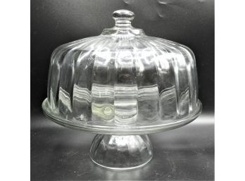 Domed Pedestal Glass Cake Plate