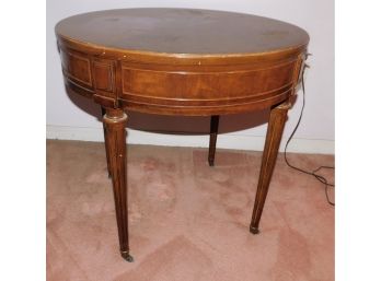 Vintage Thomasville Round End Lamp Table With Drawer