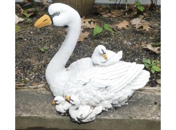 Decorative Resin Swan Family Garden Decor