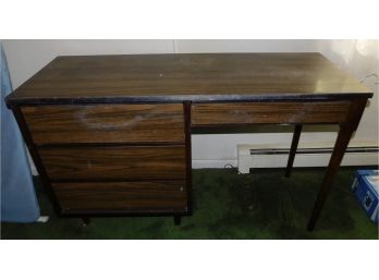 Mid Century Solid Wood 4 Drawer Desk Stamped Paris