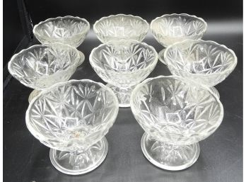 Set Of 8 Cut Glass Ice Cream Dishes
