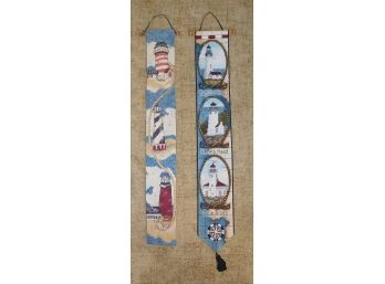 Pair Of Lighthouse Hanging Wall Tapestry Decor