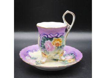 Beautiful Lilac Hand Painted China Teacup & Saucer