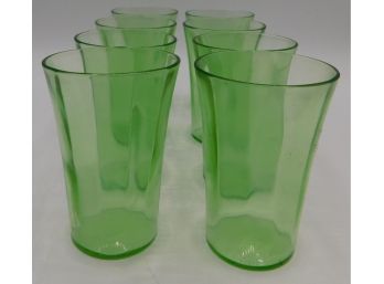 Tall Green Drinking Glass Set