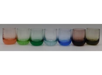 Colored Glass Drinking Glass Set - Set Of 7