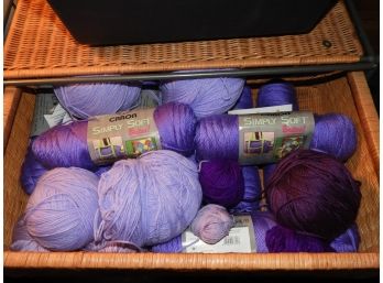 Lot Of Caron Simply Soft Brites Purple Yarn - Like New