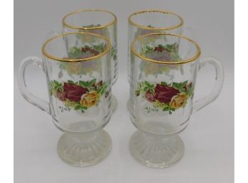 Royal Albert Old Country Roses Stem Handled Glass Set - Set Of 4