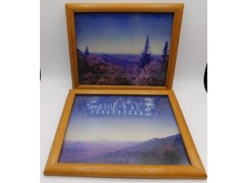 Pair Of Faded Framed Landscape Photos