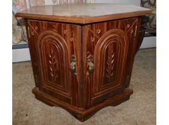 Solid Wood Hexagonal End Table Cabinet