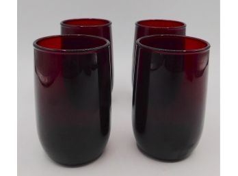 Small Red Drinking Glasses - Set Of 4