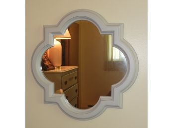 Quatrefoil Shaped Decorative White Wall Mounted Mirror