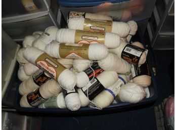 Bin Of Assorted Neutral Colored Yarn