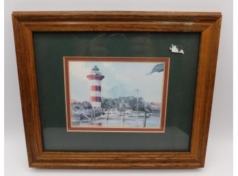 Lighthouse Watercolor Framed Print By