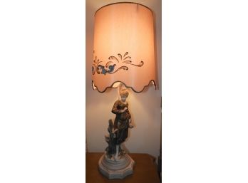 Antique Granitex Man & Woman Lamps - Set Of Two