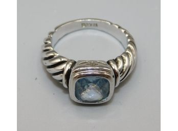 Lovely 18kt GE (electroplated) Ring With Blue Stone