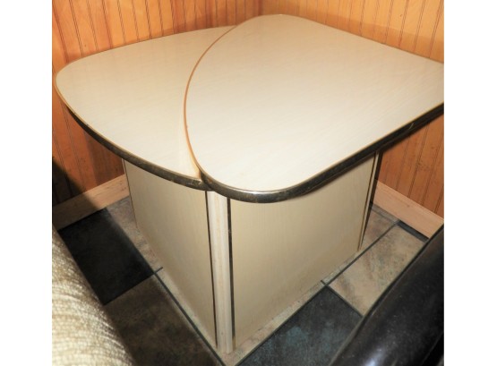 Vintage Formica End Table With Gold-tone Trim