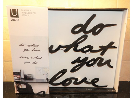 Umbra Mantra Wall Decor, 'Do What You Love-Love What You Do'-Metal Lettering - NEW