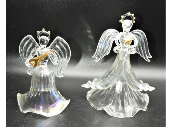 Lenox Clear Plastic Set Of Angels With Gold Accents
