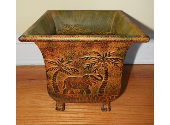 Decorative Metal Elephant Pot
