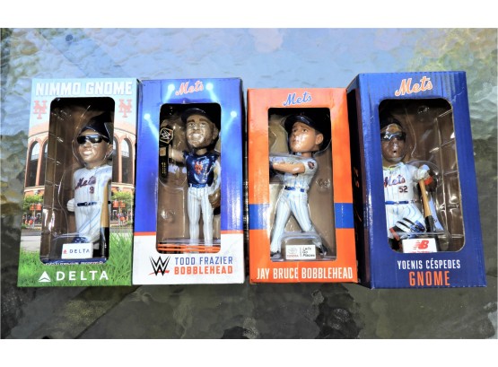 Assorted Set Of 4 Boxed Mets Bobblehead Collectibles - NEW