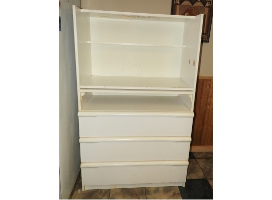 White Formica 3-drawer Bookcase/Dresser