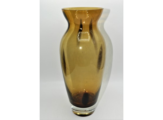 'gorgeous Designs' Amber Colored Glass Vase