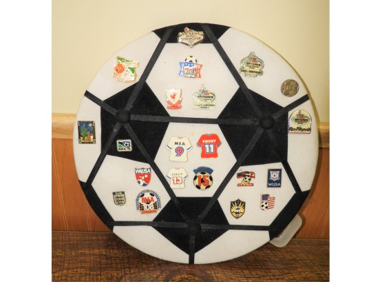 Soccer Pin Cushion With Assorted Sports Pins