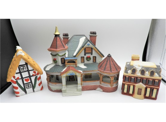 Lemax Set Of 3 Ceramic Houses