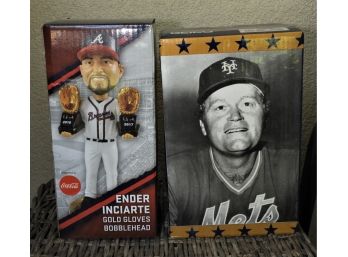 Atlanta Braves Ender Inciarte Gold Gloves & NY Mets Rusty Staub Bobblehead Collectibles - NEW