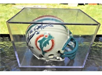 Miami Dolphins Mercury Morris #22 Signed Football Helmet In Plastic Case