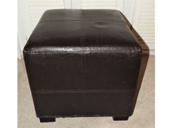 Brown Synthetic Leather Ottoman