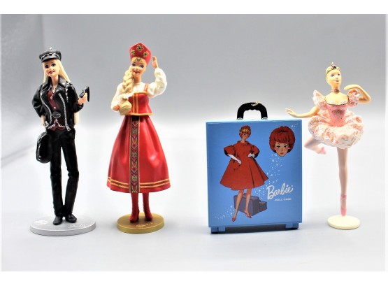 Hallmark Keepsake Ornaments - Harley-davidson Barbie, Russian Barbie, Ballerina Barbie, Silken Flame Barbie