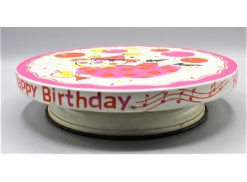 Happy  Birthday Cake Stand - Rotating Musical Circus Clown Turntable