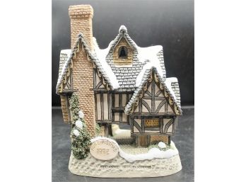 David Winter Cottages - Scrooge's School W/ COA & Original Box - Special For Christmas 1992