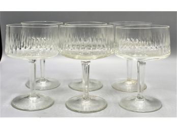 Assorted Crystal Champagne Glasses, Ribbed Cocktail Glasses, Shot Glasses - Set Of 14
