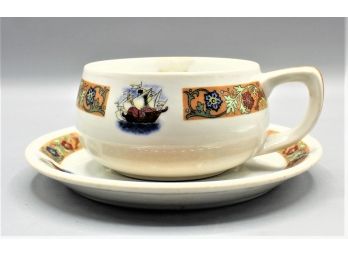 Vintage The Commodore New York Teacup & Saucer - Buffalo China