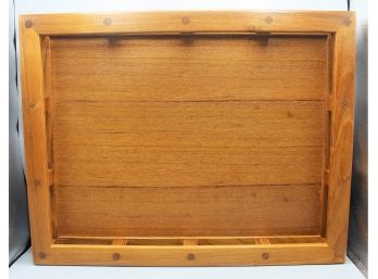 Dansk Teakwood Serving Tray QUISTGAARD - Mid Century Artwork, Modern Rail Design Wooden Tray W/ Original Box