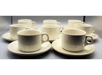 Royal Doultan Porcelain Fine Hotel China Teacups & Saucers - Set Of 8