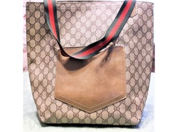 Gucci Inspired Brown PVC Tote Bag