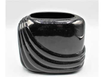 Two's Company Hand Blown Glass Decorative Glass Vase - Black
