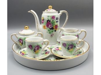 Bombay Miniature Hand Painted Floral  Porcelain Tea Set For 2