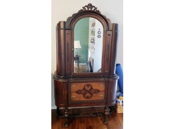 Antique China Cabinet With Mirrored Door