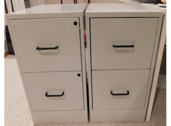 Pair Of 2 Matching Metal Filing Cabinets