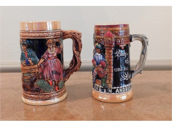 Pair Of 2 Made In Germany - Authentic Beer Steins