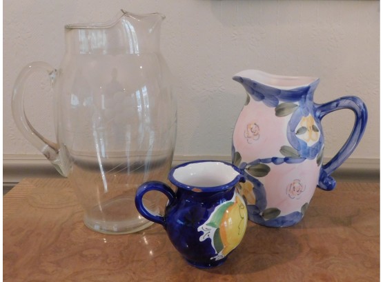 Set Of 3 Assorted Drinking Pitchers