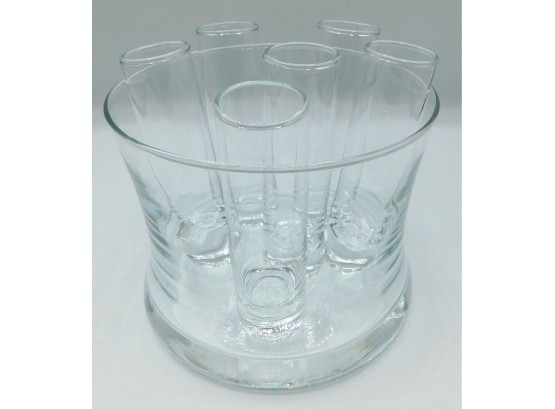 Set Of 6 Cordial Glasses With Icebucket