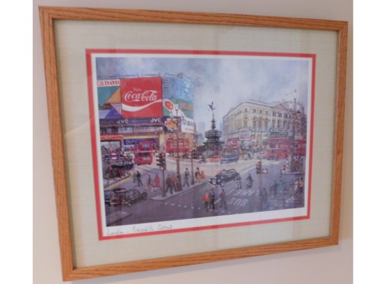 H. Moss London Piccadilly Circus Coca Cola 1981 Professionally Framed