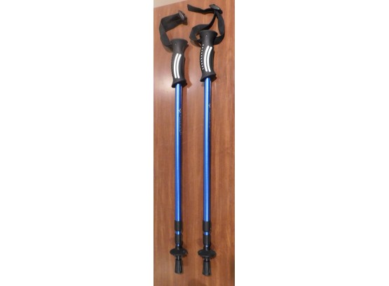 Outdoor Products - Pair Of Blue Adjustable Length Hiking Poles